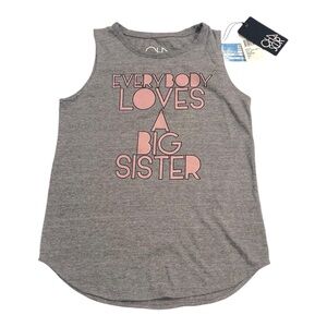 057 Gray Tank Top with Pink Print